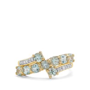 Aquaiba™ Beryl & Diamond 9K Gold Ring ATGW 1.45cts