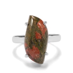 9.67ct Unakite Sterling Silver Aryonna Ring 