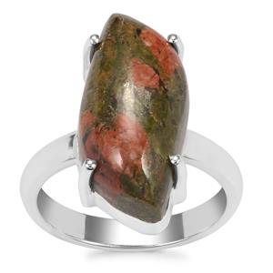Unakite Ring in Sterling Silver 9.67cts