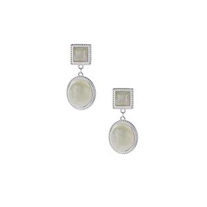 15ct Type A Burmese Jadeite Sterling Silver Earrings