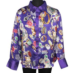 Destello Jewellery Print Shirt  (Choice of 5 Sizes) (Purple)