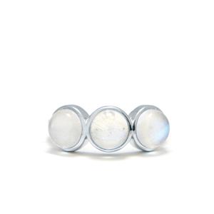 5ct Rainbow Moonstone Sterling Silver Ring 