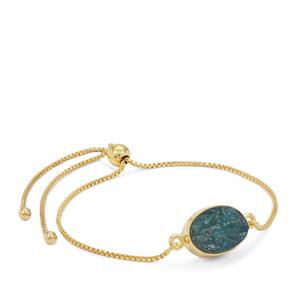 Apatite Drusy Slider Bracelet in Gold Plated Sterling Silver 7.35cts