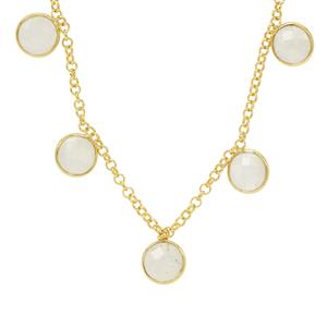 Rainbow Moonstone Necklace in Gold Plated Sterling Silver 18.10cts
