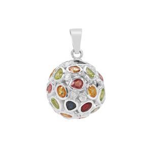 7.25ct Kaleidoscope Gemstone Sterling Silver Romanov Egg Pendant