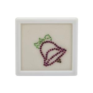 3.43ct Rhodolite Garnet,Tsavorite Garnet,Smokey Quartz Xmas Bell