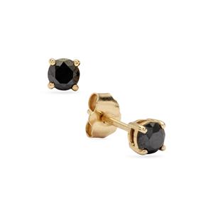 1/2ct Black Diamond 9K Gold Earrings 
