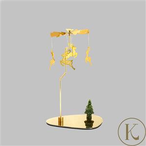 Kimbie Home Magical Reindeer Candle Carousel With Pine Agate Gemstone Tree