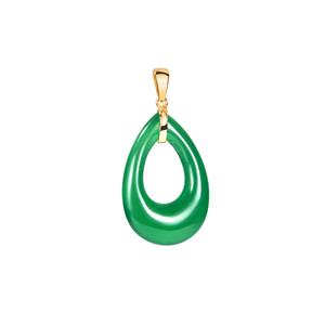 17.50ct Green Onyx Gold Tone Sterling Silver Pendant