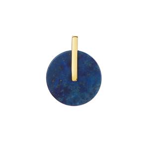 8ct Sar-i-Sang Lapis Lazuli Gold Tone Sterling Silver Disc Shaped Pendant