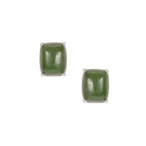 6.40ct Canadian Nephrite Jade Sterling Silver Earrings