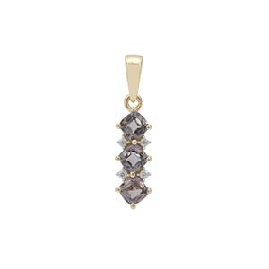 Burmese Grey Spinel Pendant with White Zircon in 9K Gold 1.25cts