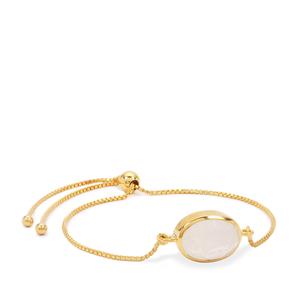 Rainbow Moonstone Slider Bracelet in Gold Plated Sterling Silver 5cts