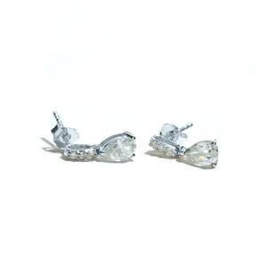 Ratanakiri, White Zircon Sterling Silver Earrings 