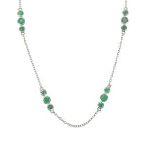 2.45ct Sakota Emerald Sterling Silver Necklace  
