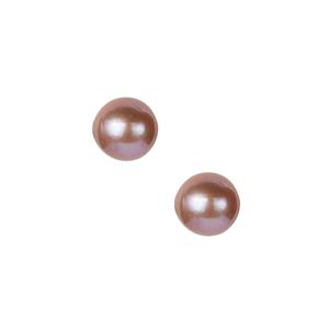 Zhujiang Naturally Lavender Cultured Pearls Sterling Silver Earrings (9mm)