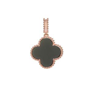 Black Onyx Pendant in Rose Tone Sterling Silver 4.50cts