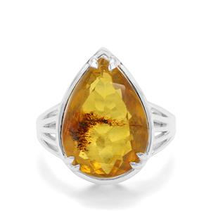 4.65ct Caribbean Amber Sterling Silver Ring