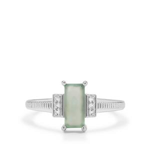 Gem-Jelly™ Aquaprase™ & White Sapphire Sterling Silver Ring ATGW 1.05cts