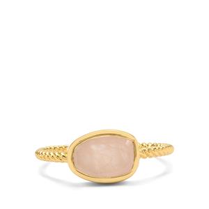 Callista 1.45ct Rose Quartz Gold Plated Ring