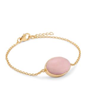 Peruvian Pink Opal Bracelet in Gold Plated Sterling Silver 8.23cts
