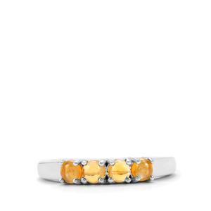 0.52ct Mexican Fire Opal Sterling Silver Ring