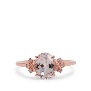 Alto Ligonha Morganite & Pink Diamond 9K Rose Gold Ring ATGW 1.65cts