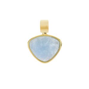 Aquamarine Pendant in Gold Tone Sterling Silver 9cts