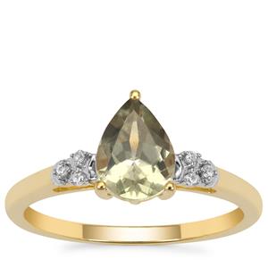 Csarite® Ring with White Zircon in 9K Gold 1.20cts