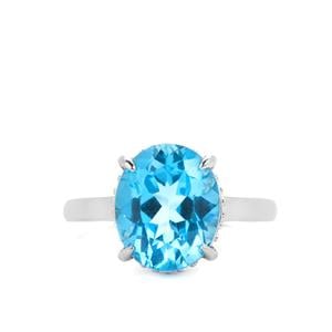 5.85ct Swiss Blue Topaz Sterling Silver Ring