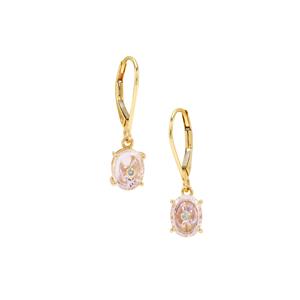 Lehrer Torus Ring Rose De France Amethyst & Natural Pink Diamonds 9K Gold Earrings ATGW 0.80ct
