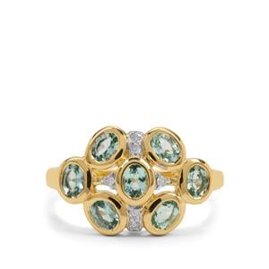 Aquaiba™ Beryl & Diamond 9K Gold Ring ATGW 1.05cts