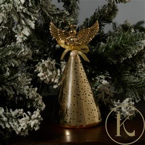 Kimbie Home Glass LED Angel with Pearl  - Available in Gold or Silver 