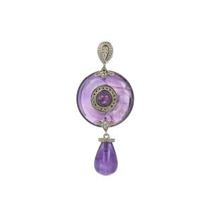 Amethyst Pendant in Sterling Silver 20.12cts