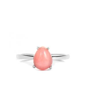 3ct Peruvian Pink Opal Sterling Silver Ring 