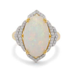Ethiopian Opal & Diamond 18K Gold Lorique Ring MTGW 8.63cts
