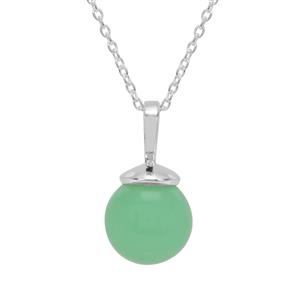 7.90ct Chrysoprase Sterling Silver Pendant Necklace 