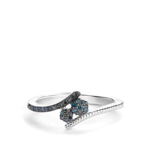 1/8ct Blue Diamond Sterling Silver Ring