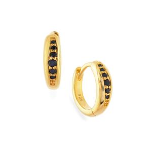 0.29ct Black Spinel Gold Tone Sterling Silver Earrings