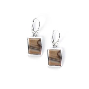 12.25cts Cappuccino Flint Sterling Silver Earrings