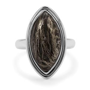 10.50ct Feather Pyrite Sterling Silver Aryonna Ring