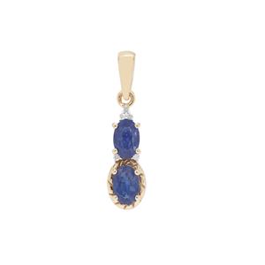Burmese Blue Sapphire Pendant with Diamond in 9K Gold 1.27cts