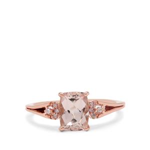 Alto Ligonha Morganite & Pink Diamond 9K Rose Gold Ring ATGW 1.35cts