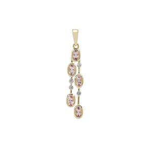 Cherry Blossom™ Morganite & Diamond 9K Gold Pendant ATGW 1.10cts
