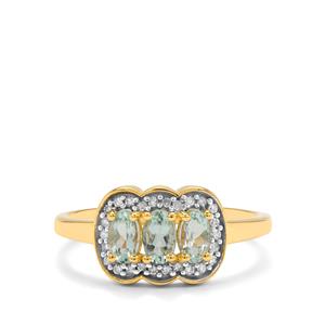 Aquaiba™ Beryl & Diamond 9K Gold Ring ATGW 0.70ct