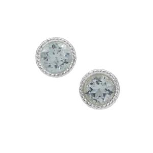 Sky Blue Topaz Earrings in Sterling Silver 1.25cts