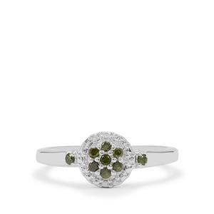1/8ct Green Diamond Sterling Silver Ring