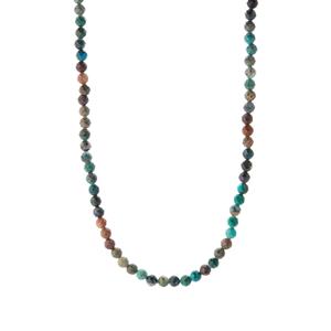 90cts Multi-Colour Chrysocolla Gold Tone Sterling Silver Necklace 