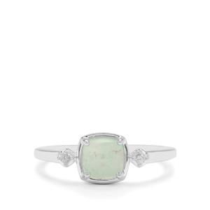 Gem-Jelly™ Aquaprase™ & White Sapphire Sterling Silver Ring ATGW 1.10cts