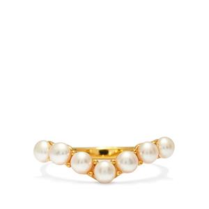Freshwater Cultured Pearl Gold Tone Sterling Silver Ring (3mm)